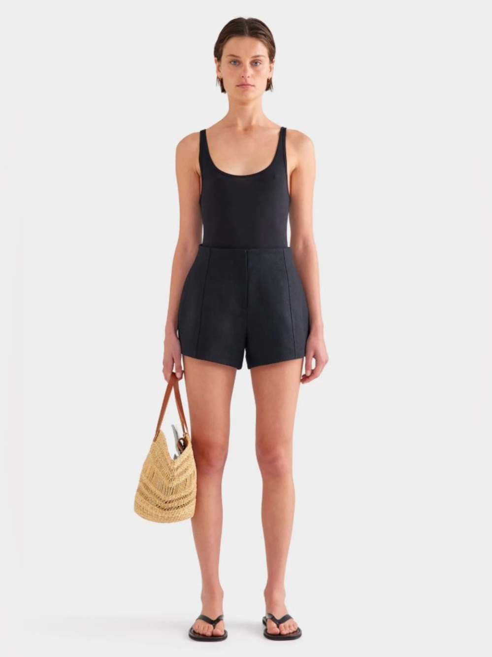 Venroy 100% European Flax Linen Tailored Shorts in Black S NWOT